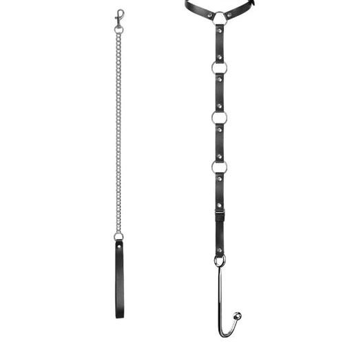 Kinky and Anal Collar 5853 with EverydayUse Hook Leash 0731
